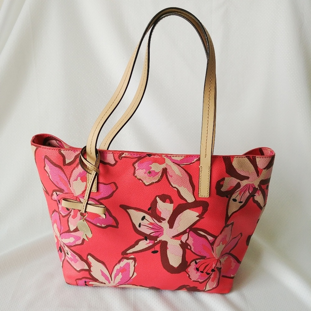 Kate Spade Pink Lily print Tote